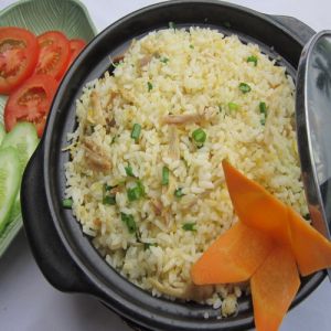 Salty Fish Fried Rice with Shredded Chicken