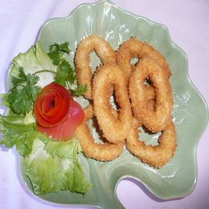Calamary fritter or steamed ginger