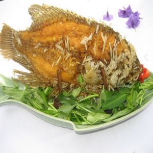 Crispy fried “Elephant ear” fish