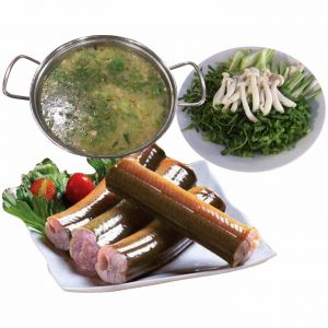 Hot pot-Eel porridge with combination vegetables